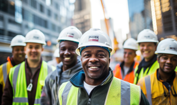 Image of happy construction workers.